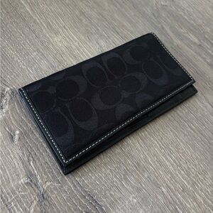 Vintage Coach Signature Black Jaquard Checkbook Case